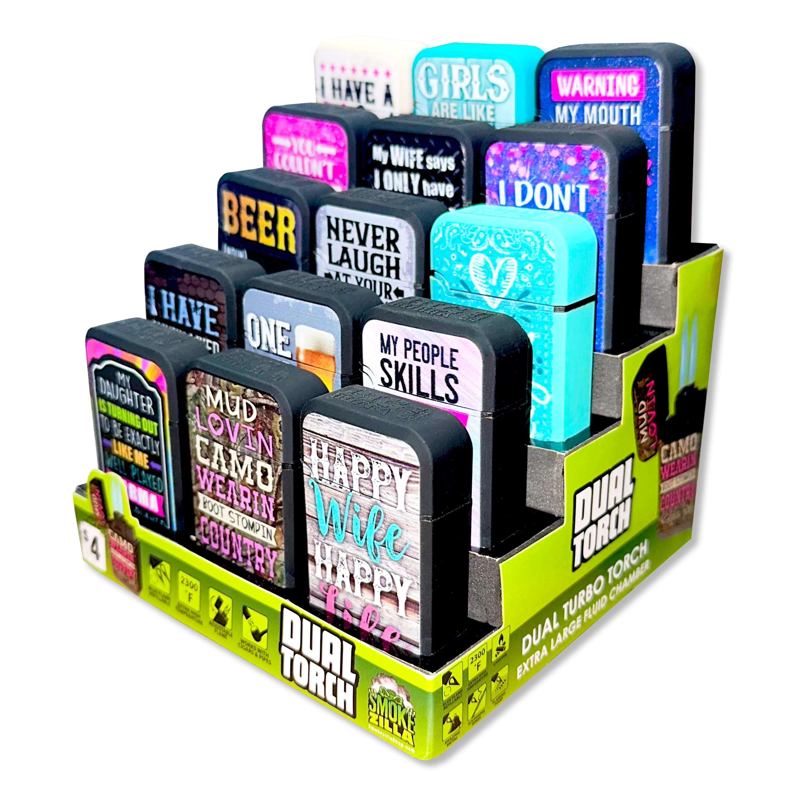 Big Bubba Dual Torch Lighter - 15 Pieces Per Retail Ready Display 41483 SMOKEZILLA