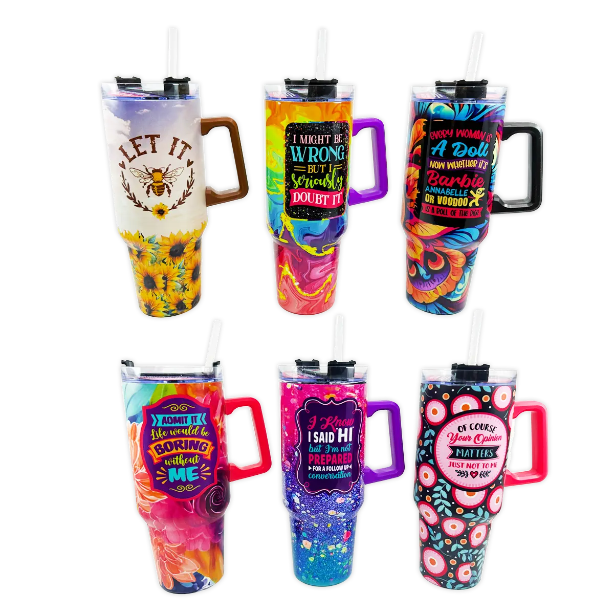 40 oz Insulated Printed Cup Assortment Floor Display - 24 Pieces Per Retail Ready Display 88523 NOVELTY INC