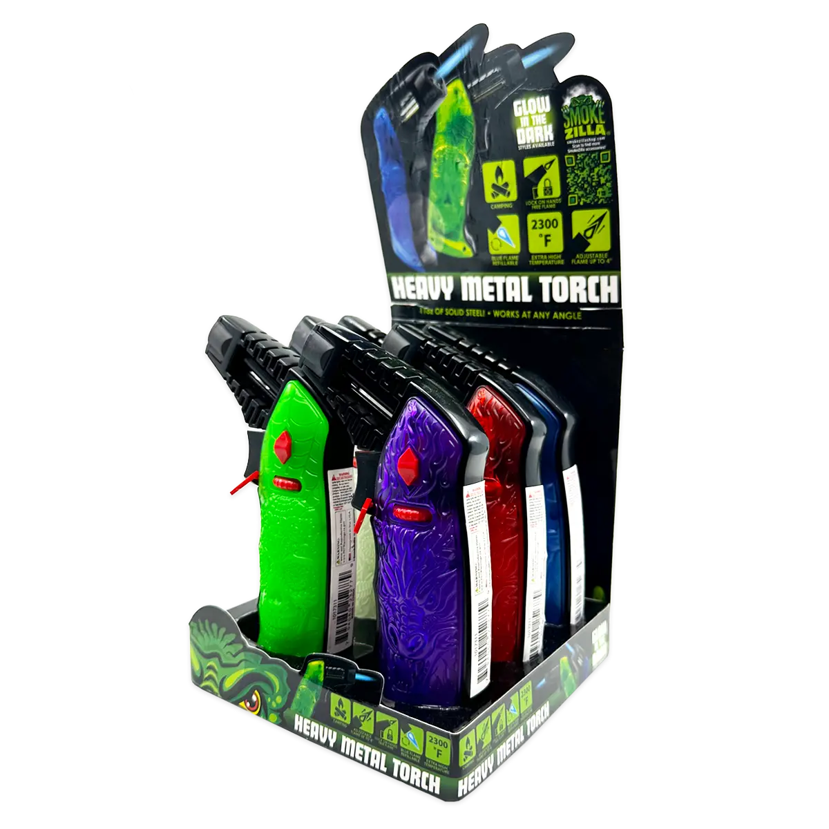 XXL Torch Lighter With Transparent Handle - 6 Pieces Per Retail Ready Display 25277 SMOKEZILLA