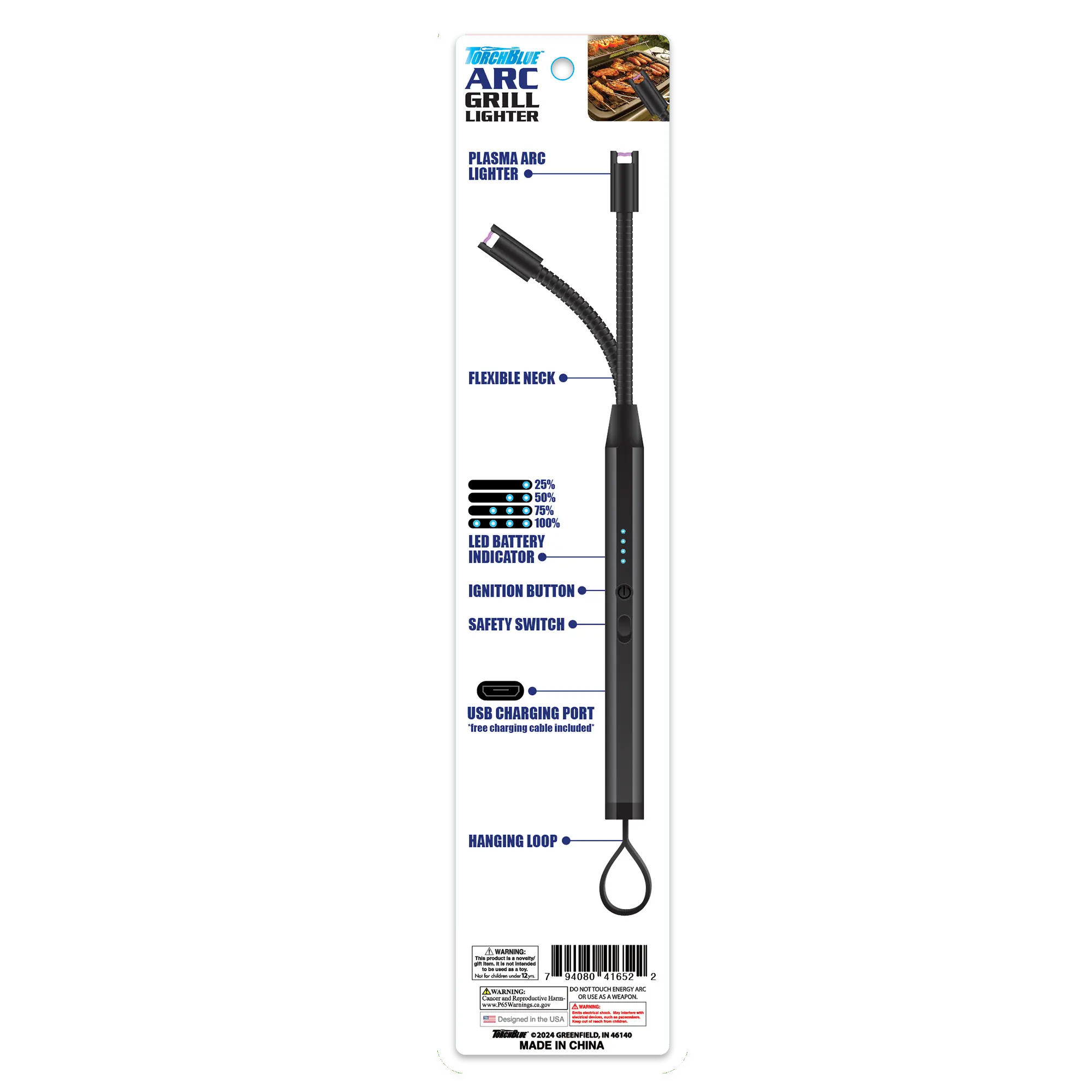 Grilling Center Assortment Floor Display - 81 Pieces Per Retail Ready Display 88524 TORCH BLUE
