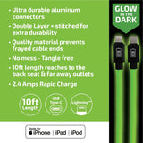 Charging Cable Glow in The Dark Assortment 10FT - 6 Pieces Per Retail Ready Display 25113 GADGET GEAR