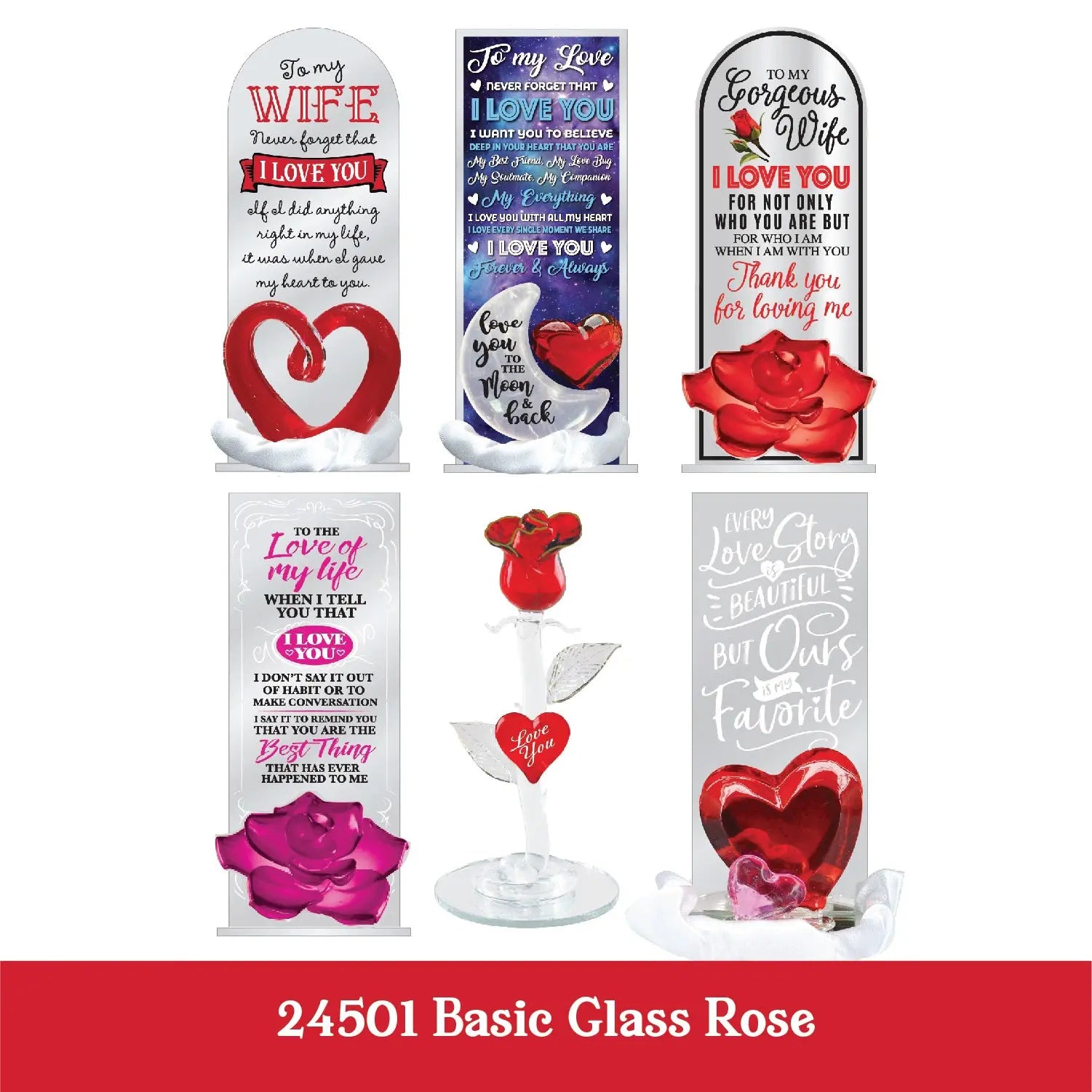 Valentine's Day Glass and Gift Assortment Floor Display - 81 Pieces Per Retail Ready Display 88504 KIPP BROTHERS