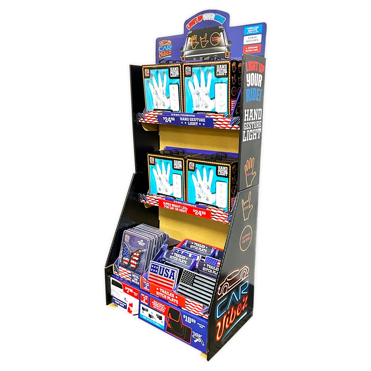 Waving Hand Car Accessories Assortment Floor Display - 18 Pieces Per Retail Ready Display  88537 NOVELTY INC