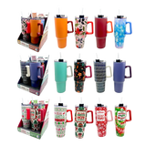 40 oz Stainless-Steel Insulated Seasonal Cups - 12 Pieces Per Retail Ready Display 88572 ROUGHNECK