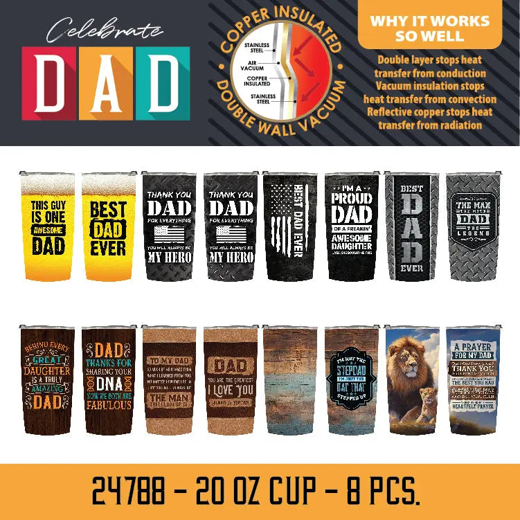 Father's Day Assortment Floor Display - 72 Pieces Per Retail Ready Display 88517 KIPP BROTHERS