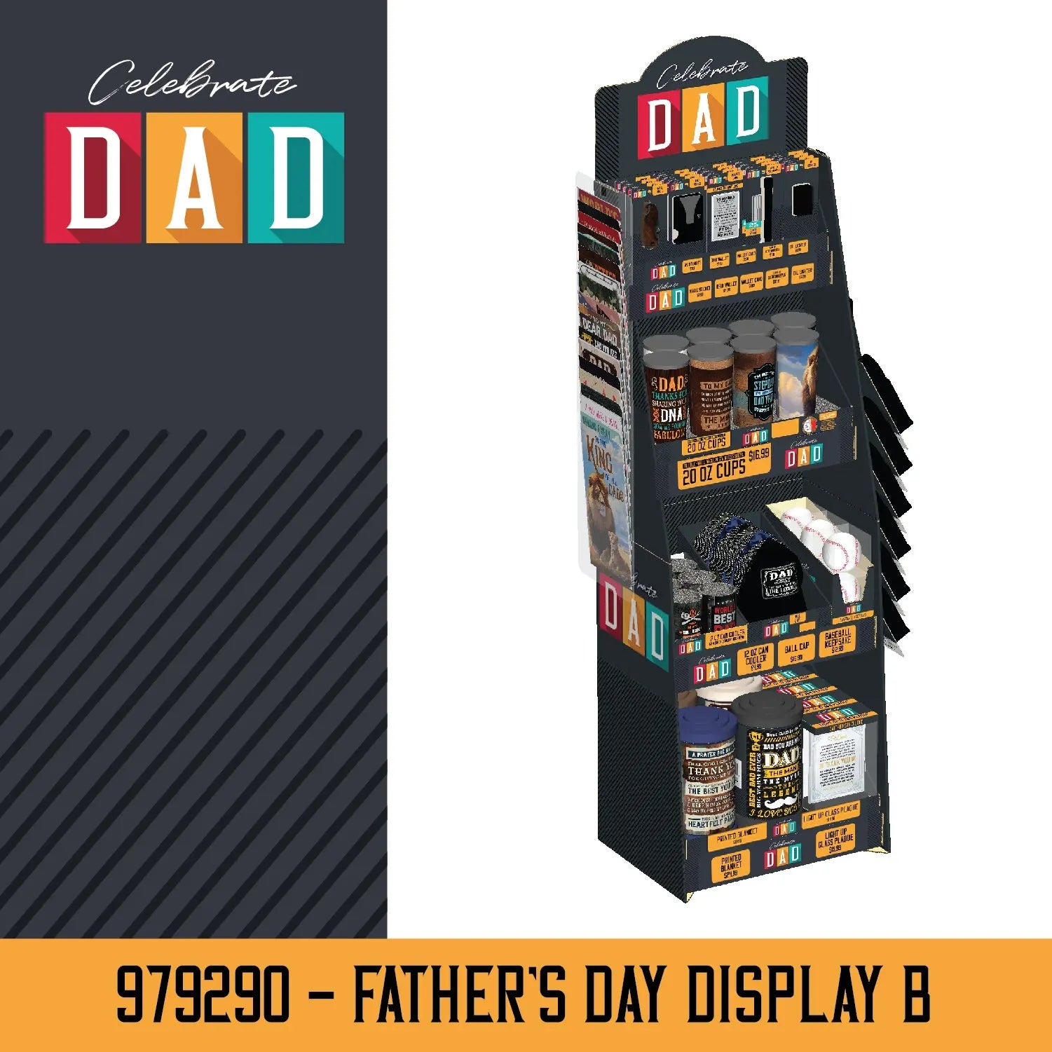 Father's Day Assortment Floor Display - 72 Pieces Per Retail Ready Display 88526 KIPP BROTHERS