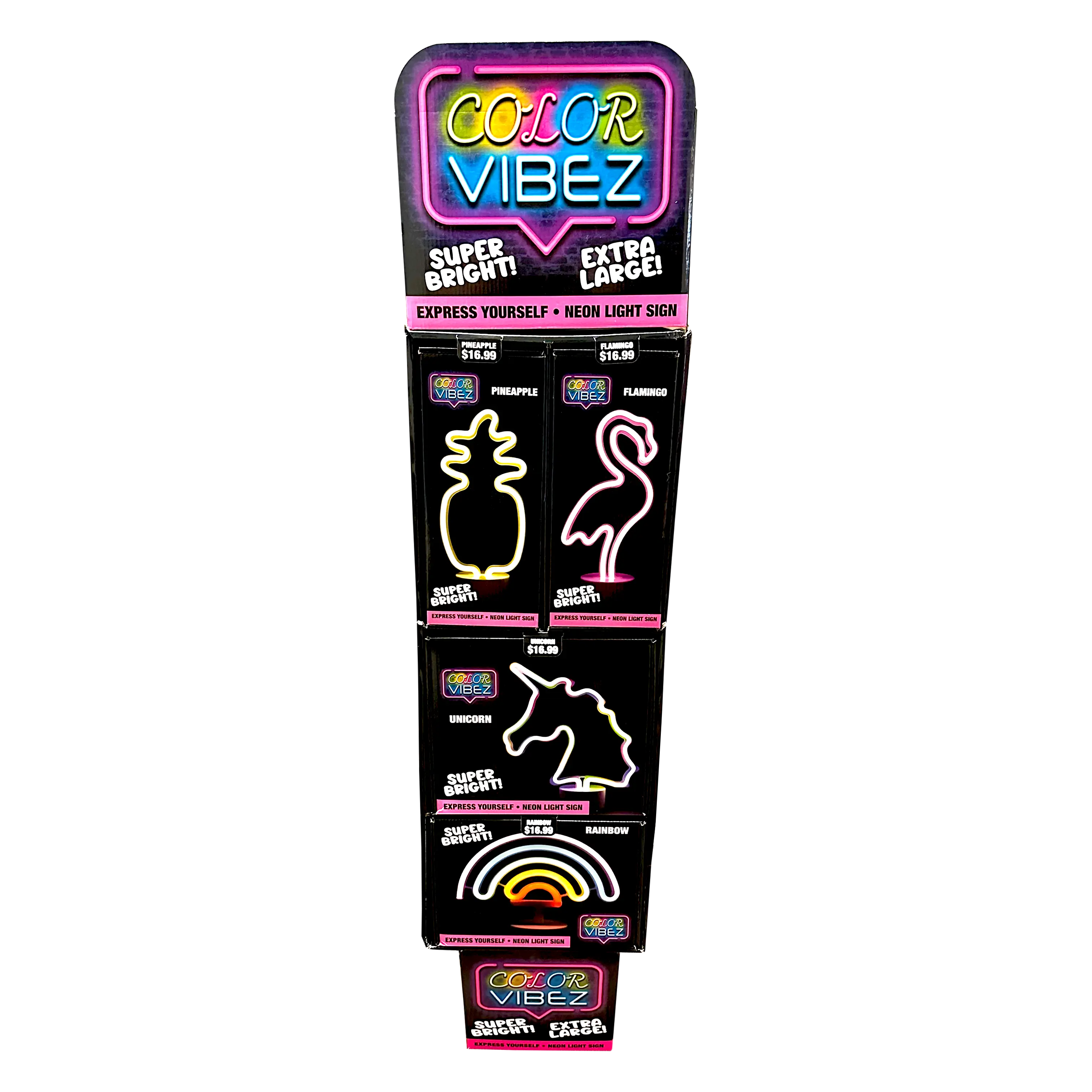 Neon Sign Assortment Floor Display - 16 Pieces Per Retail Ready Display 88462 NOVELTY INC