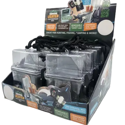 Survival Storage Box with Flip Lighter - 8 Pieces Per Retail Ready Display 23110 SMOKEZILLA