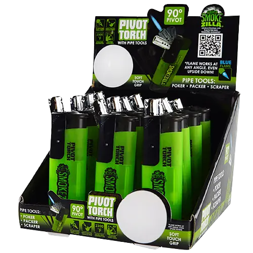 Pivot Head Torch Lighter with Tools - 12 Pieces Per Retail Ready Display 21746 SMOKEZILLA