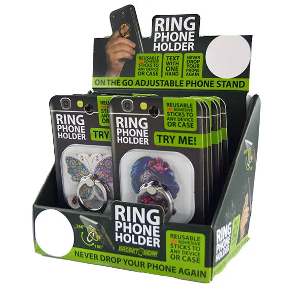 Ring Phone Holder Acrylic - 12 Pieces Per Retail Ready Display 21967 GADGET GEAR