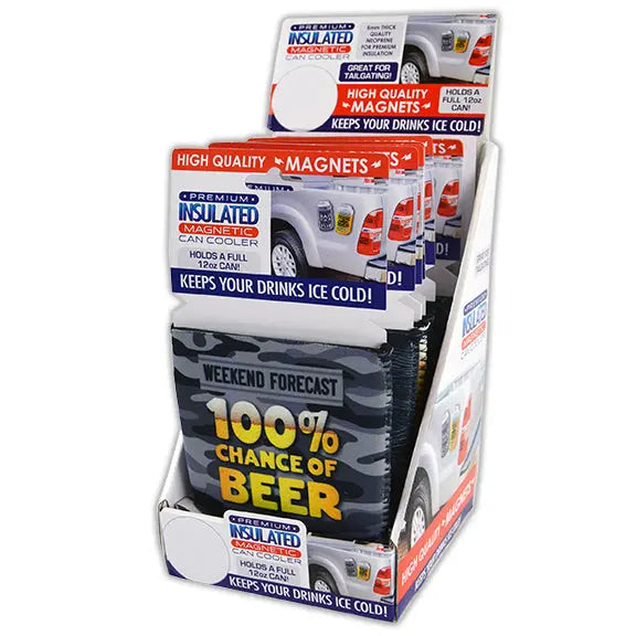 Neoprene Magnetic Can and Bottle Cooler - 6 Pieces Per Retail Ready Display 22428 POLAR GEAR