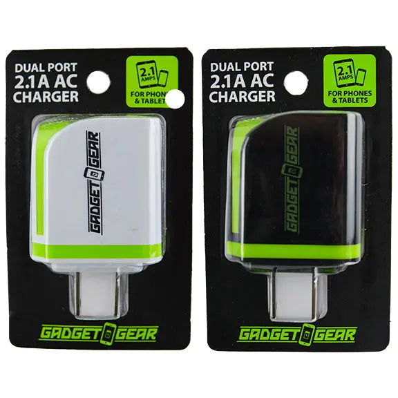 AC Wall Charger with Dual USB Ports 2.1 Amp - 3 Pieces Per Pack 22458 GADGET GEAR