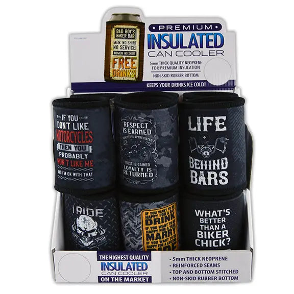 Neoprene Can and Bottle Cooler - 12 Per Retail Ready Display 22479 POLAR GEAR
