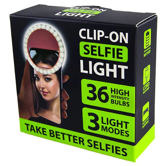Rechargeable Clip On Selfie Light - 6 Pieces Per Retail Ready Display 22669 GADGET GEAR