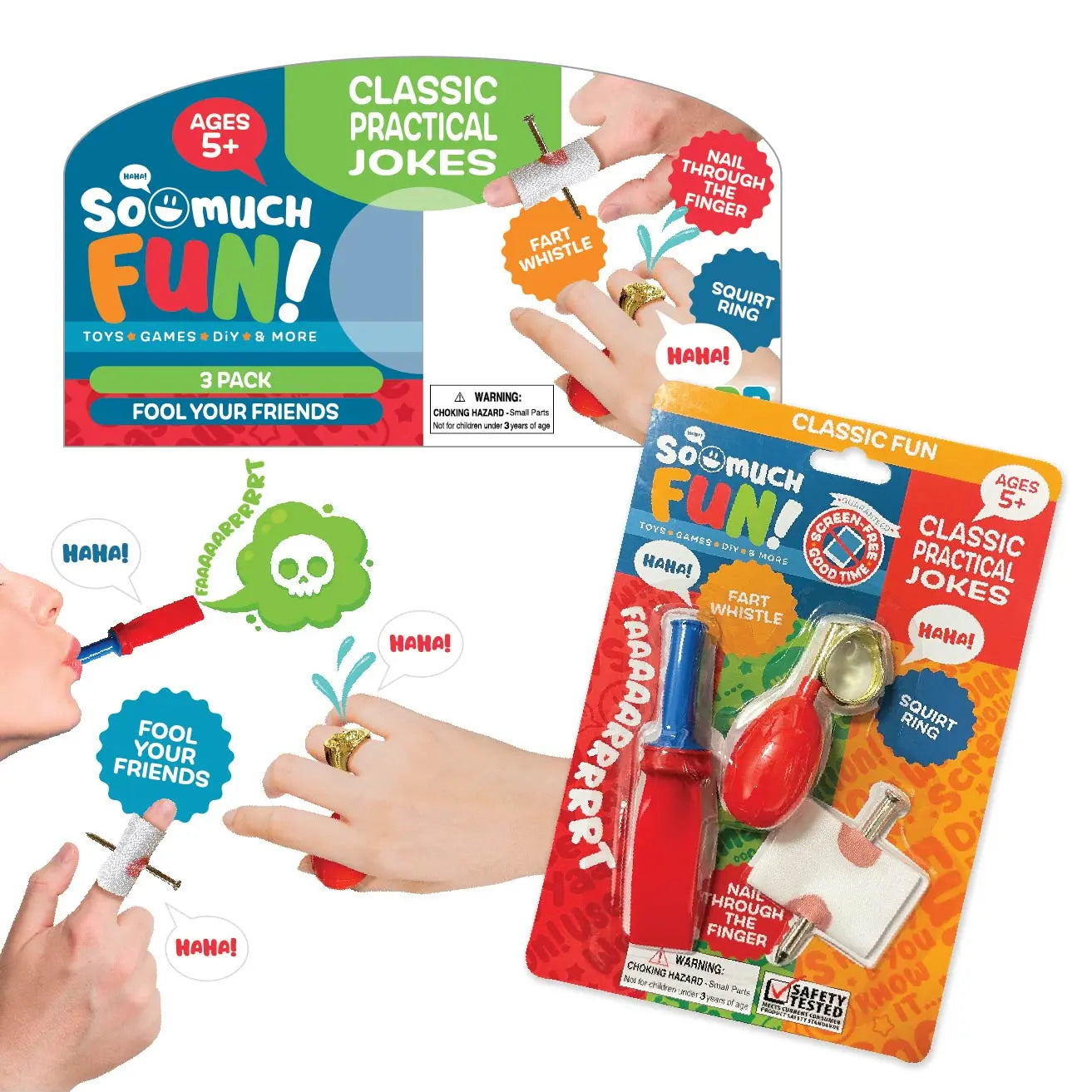 Classic Practical Jokes 3 Pack Set - 12 Pieces Per Pack 22963 KIPP BROTHERS