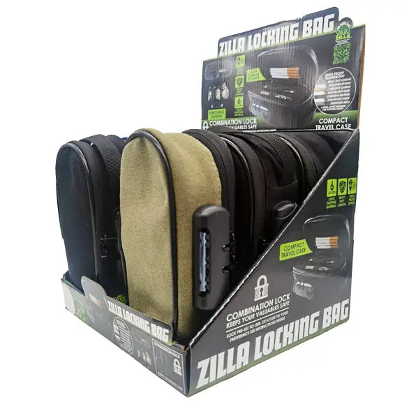 Smell Proof Small Canvas Lock Bag with Tool Organizer - 6 Pieces Per Retail Ready Display 23114 SMOKEZILLA