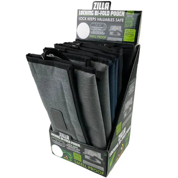 Smell Proof Flat Canvas Lock Storage Bag - 6 Pieces Per Retail Ready Display 23246 SMOKEZILLA