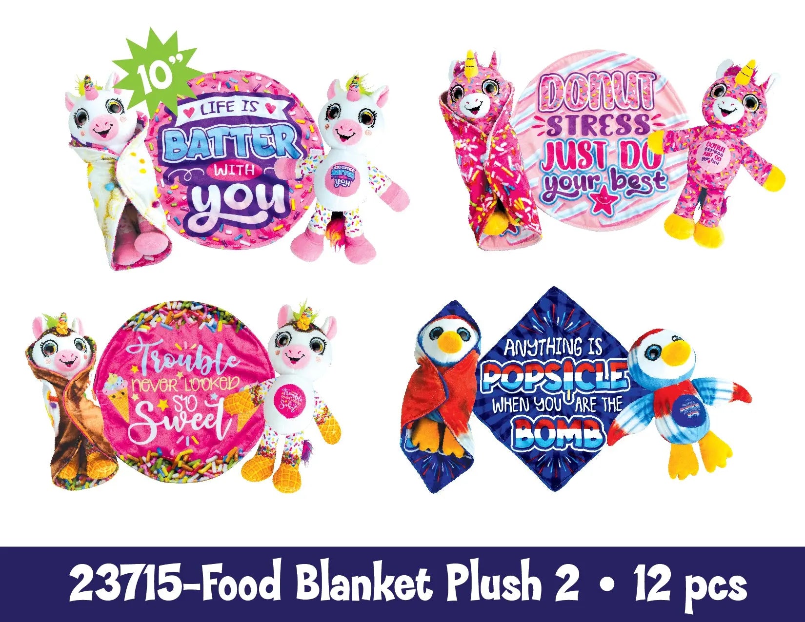 Blanket Plush Assortment Floor Display - 36 Pieces Per Retail Ready Display 88461 KIPP BROTHERS