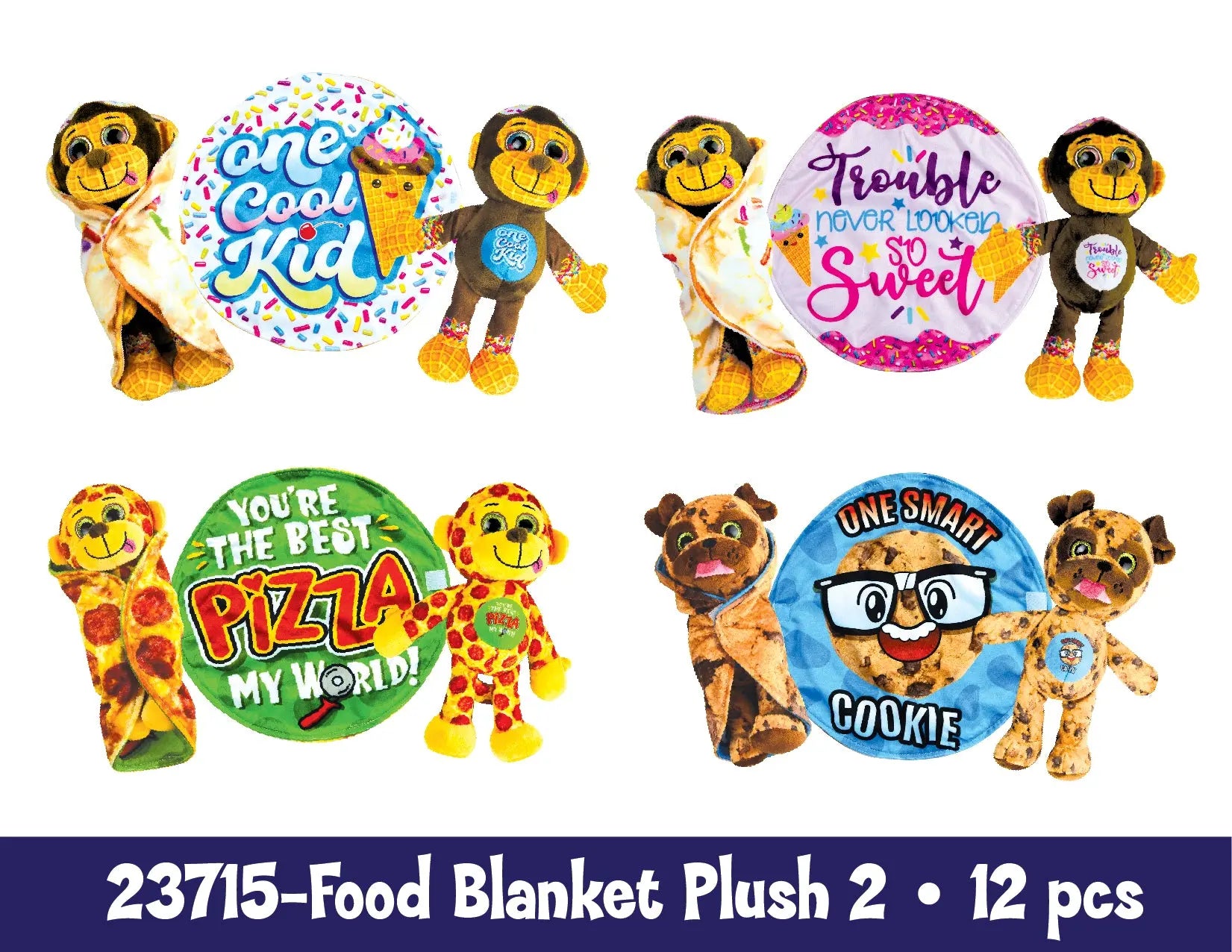 Blanket Plush Assortment Floor Display - 36 Pieces Per Retail Ready Display 88461 KIPP BROTHERS