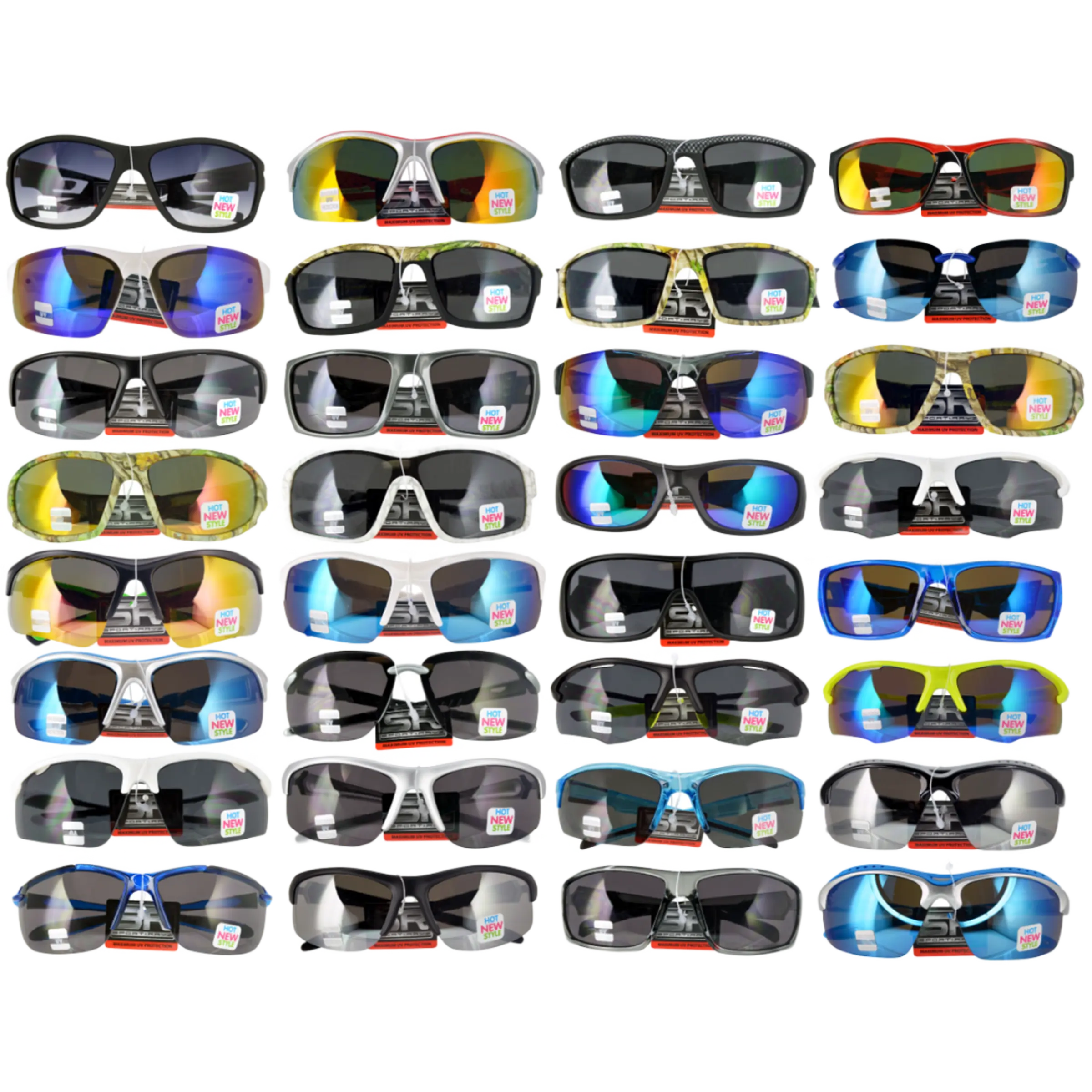Sunglasses Sport Rayz Assortment Floor Display - 48 Pieces Per Retail Ready Display 88312 DRIVER'S EDGE