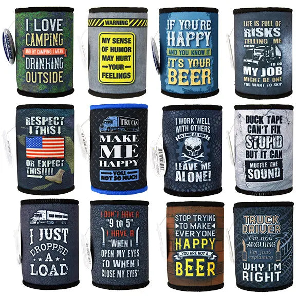 Neoprene Can and Bottle Cooler - 12 Pieces Per Retail Ready Display 26595 POLAR GEAR