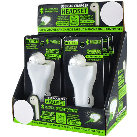 Car Charger USB Port with Earbud - 6 Pieces Per Retail Ready Display 26808 GADGET GEAR