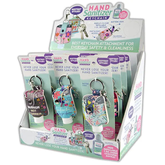 Print Hand Sanitizer Keychain 12 Pieces Per Retail Ready Display 28269 NOVELTY INC