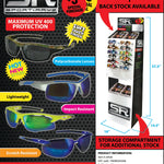 Sunglasses Sport Rayz Assortment Floor Display - 36 Pieces Per Retail Ready Display 88184 DRIVER'S EDGE