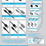 Cell Phone Accessories Tech Basics Kit Assortment - 56 Pieces Per Retail Ready Display 88302 NOVELTY INC