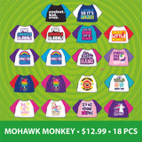 Plush Mohawk Monkey Assorted Floor Display - 30 Pieces Per Retail Ready Display 88378 KIPP BROTHERS