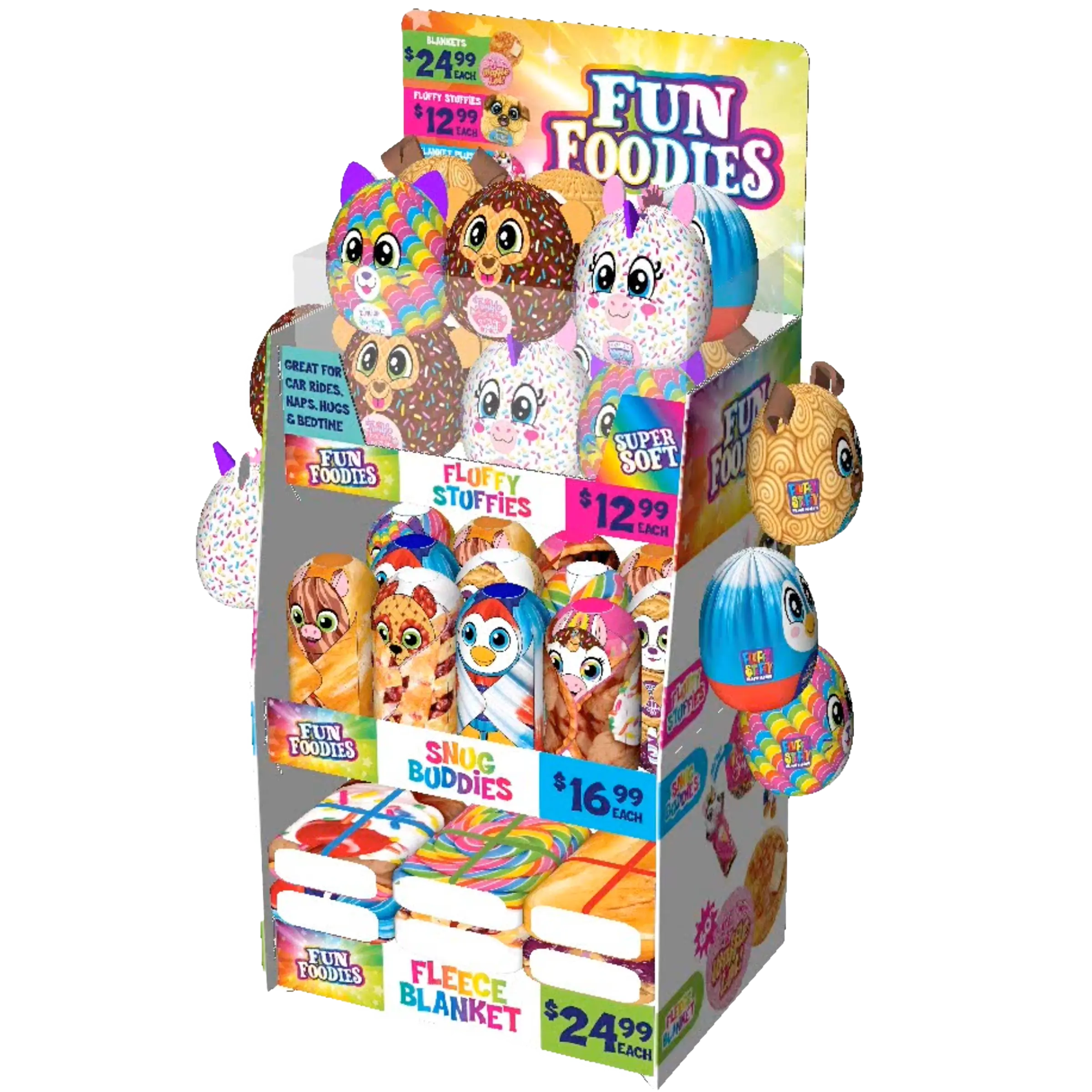 Blanket Plush Assortment Floor Display - 36 Pieces Per Retail Ready Display 88461 KIPP BROTHERS
