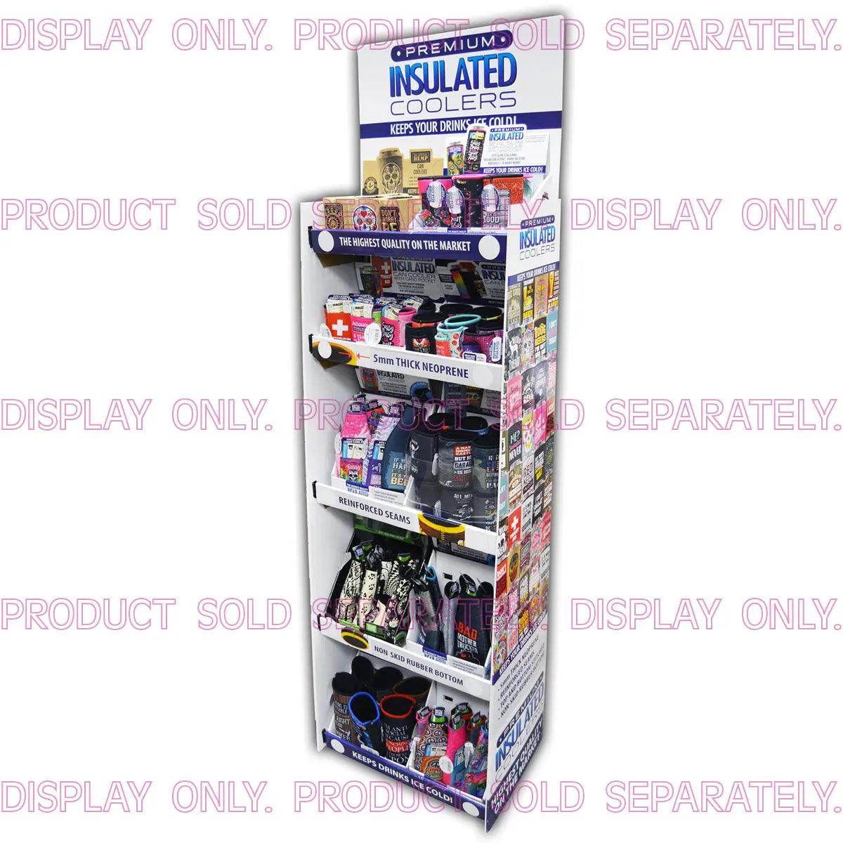 Merchandising Fixture - Corrugated Neoprene Can and Bottle Cooler Floor Display ONLY 973020 POLAR GEAR