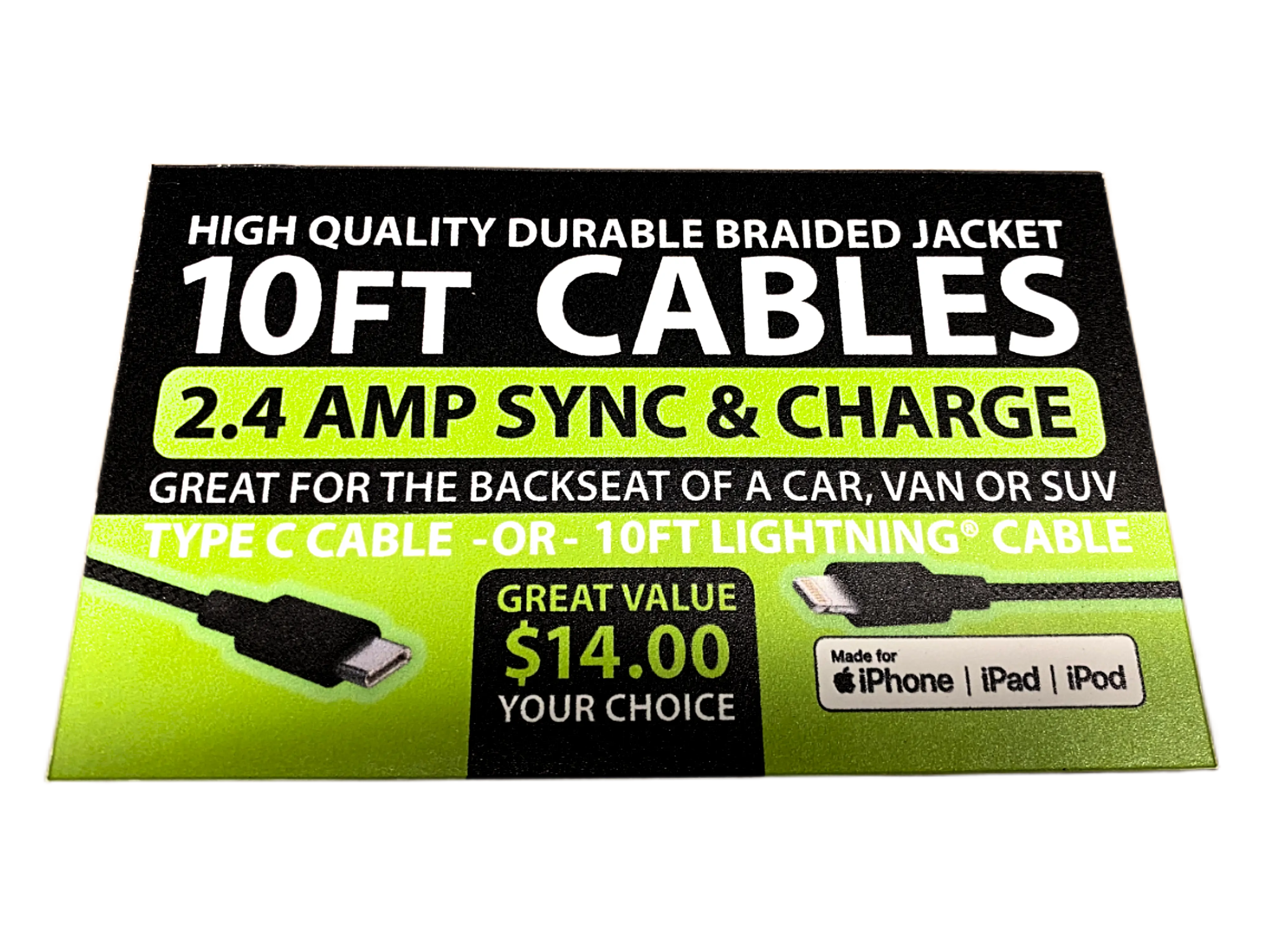 Merchandising Fixture - Pilot $14 Cable Wing Rack Signage Kit ONLY 974690 GADGET GEAR