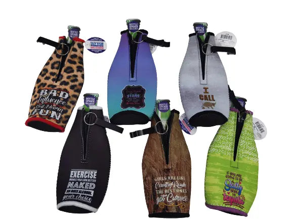 Neoprene Rhinestone Bottle Suit Cooler - 6 Per Retail Ready Display 23127 POLAR GEAR