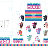 16 oz Travel Mug Assortment Floor Display - 24 Pieces Per Retail Ready Display 88388 NOVELTY INC