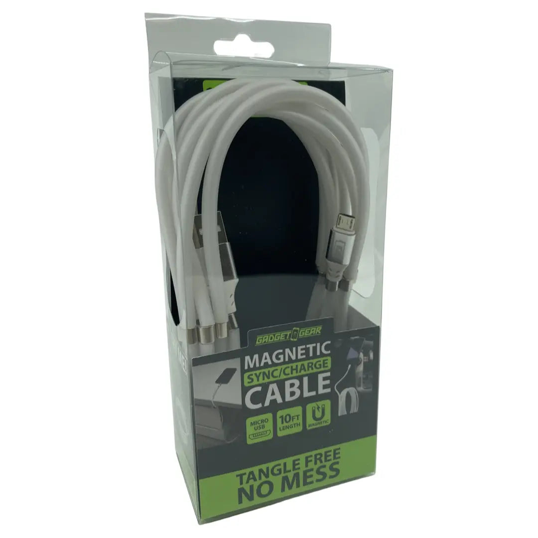 Charging Cable Magnetic USB to Micro USB 10FT - 6 Pieces Per Pack 23009MN GADGET GEAR