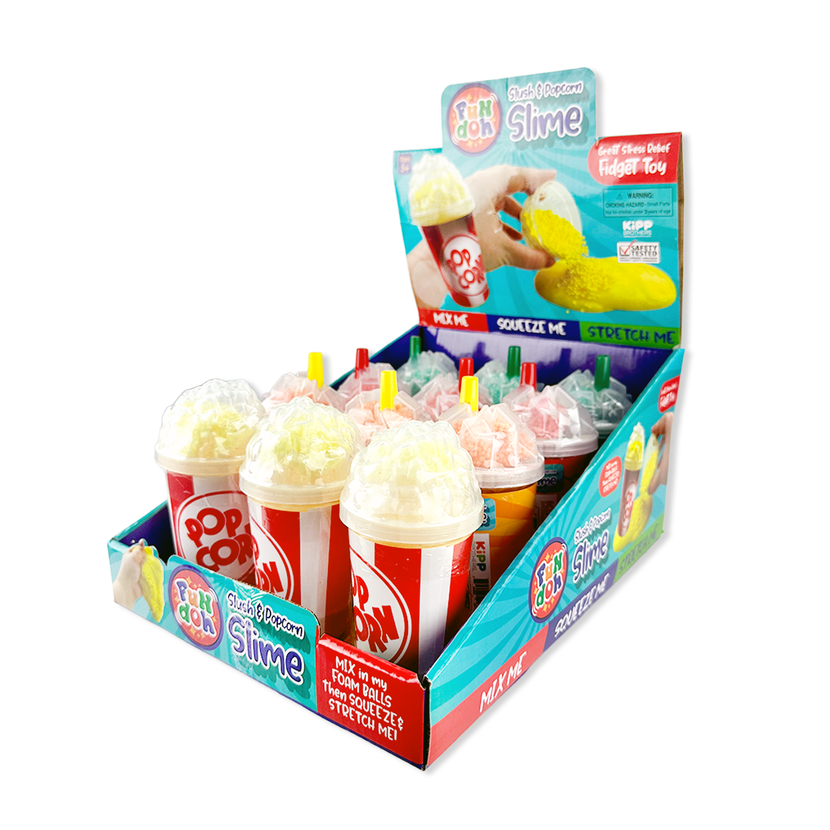 Fun Doh Slush and Popcorn Slime - 12 Pieces Per Retail Ready Display 26177 KIPP BROTHERS