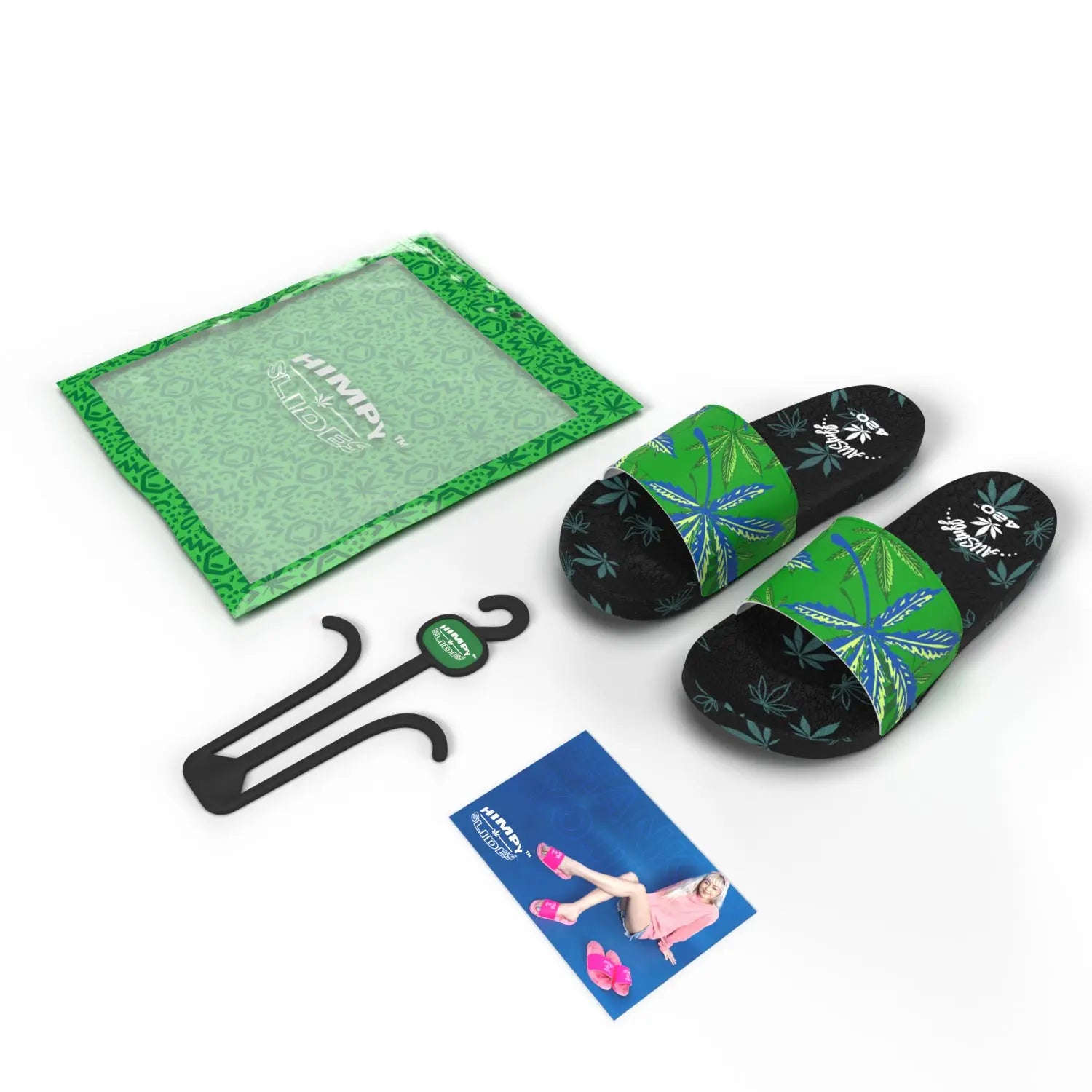 Himpy Slides - Mens Tropicana Cookies Dark Green Sandal - 1 Pair Per Pack ALL STUFF 420