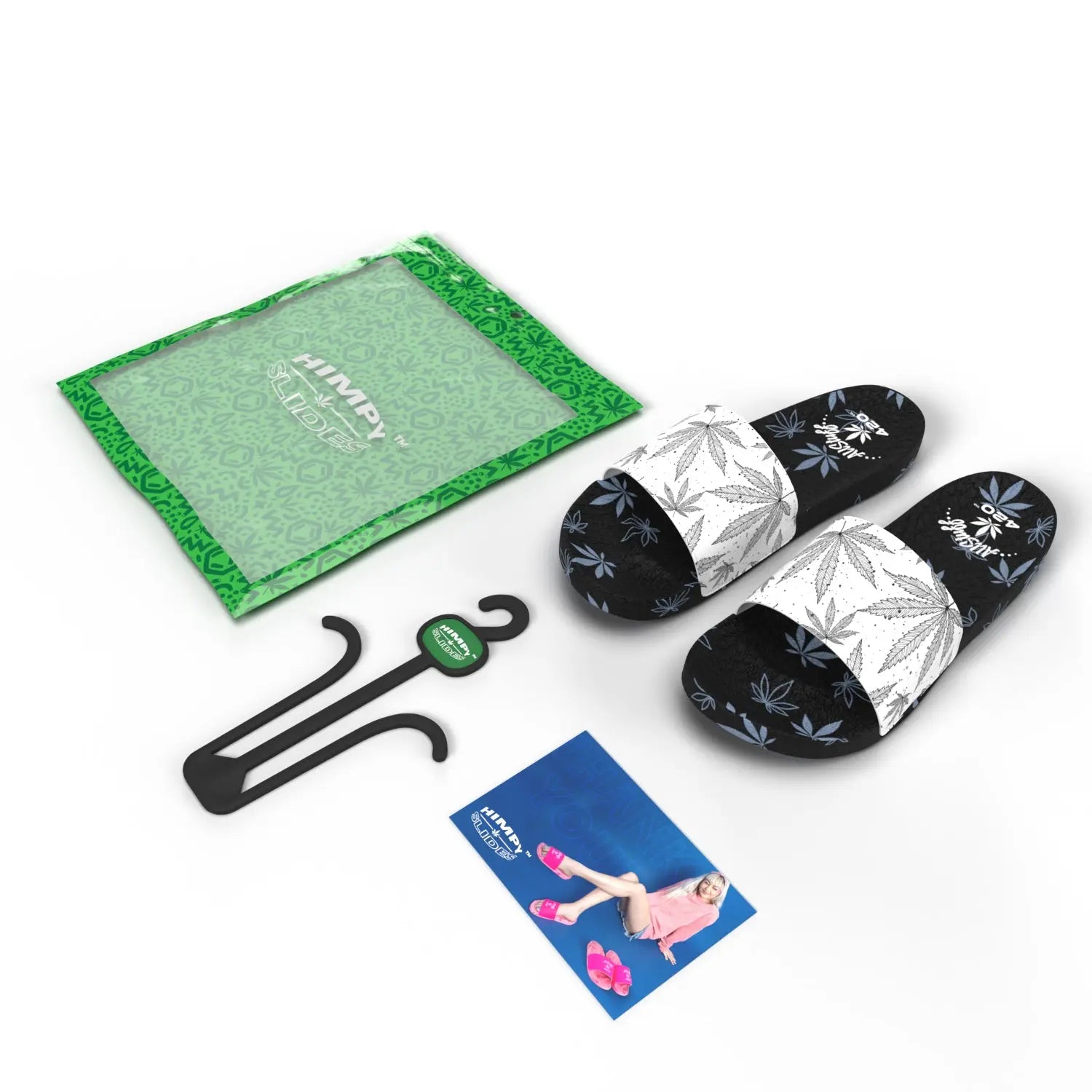 Himpy Slides - Mens White Buffalo Black Sandal - 1 Pair Per Pack ALL STUFF 420