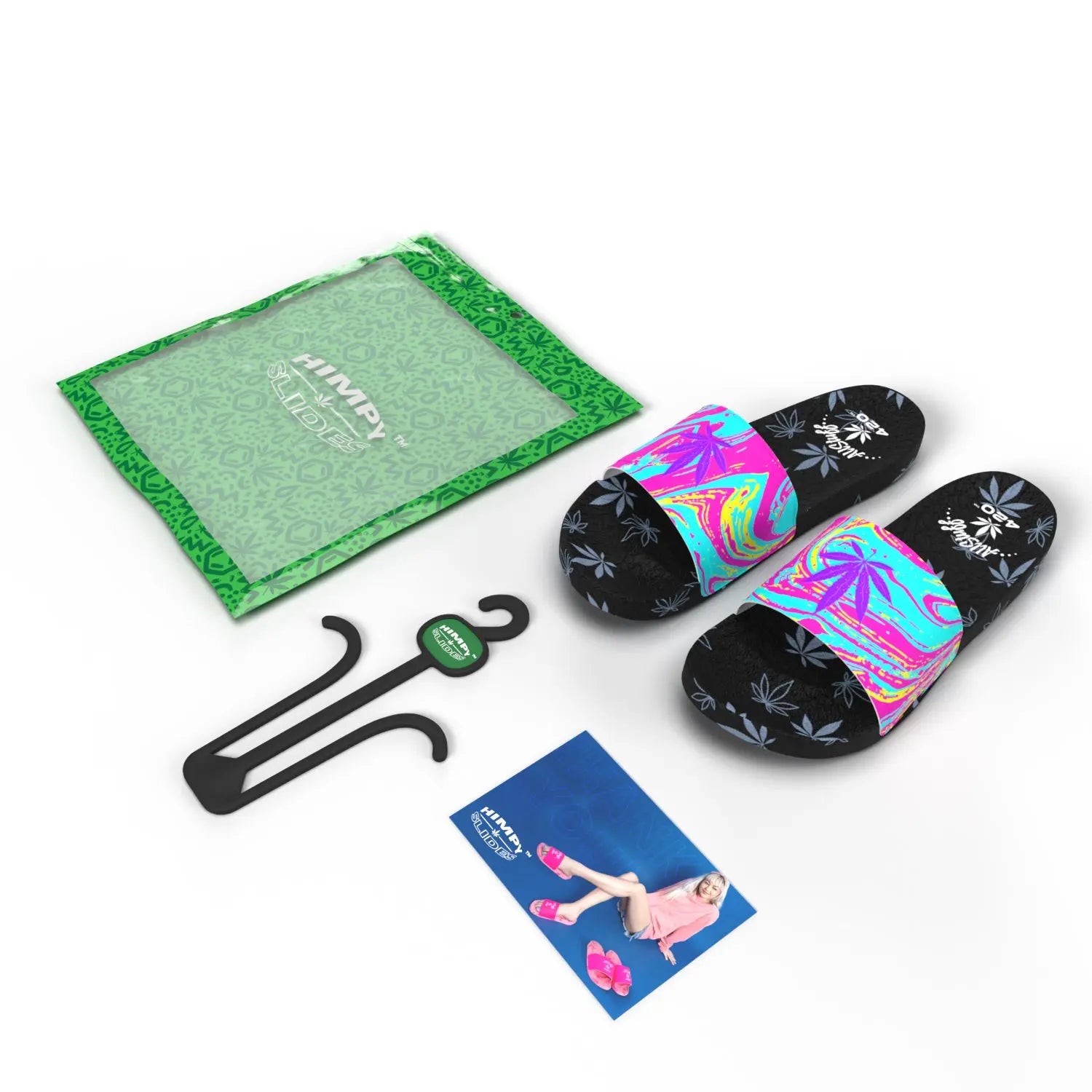 Himpy Slides - Womens Purple Lemonade Black Sandal - 1 Pair Per Pack ALL STUFF 420