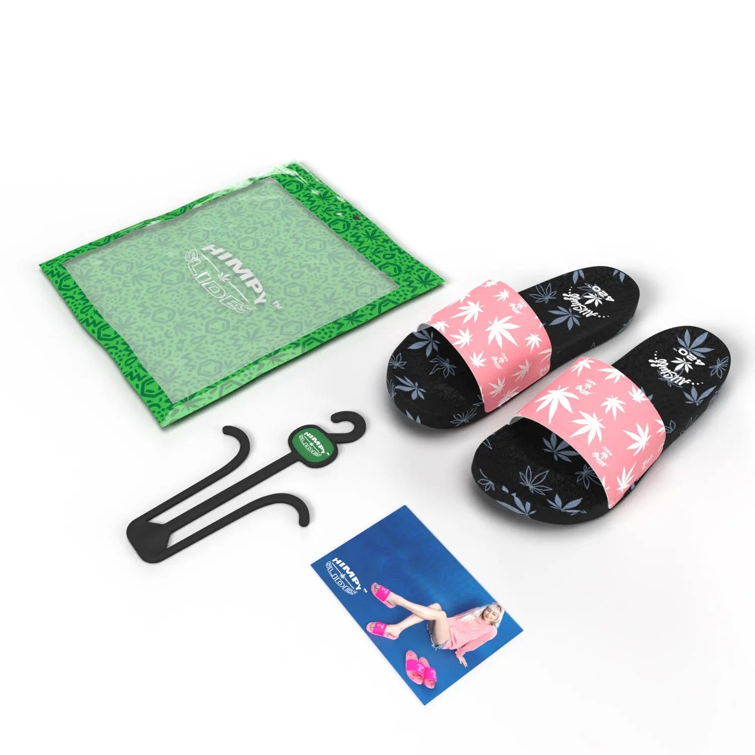 Himpy Slides - Mens Pink Cherry Pie Black Sandal - 1 Pair Per Pack ALL STUFF 420