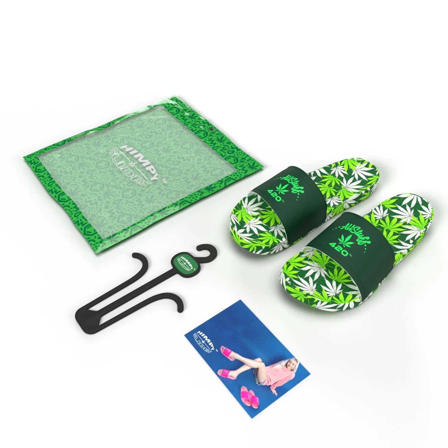 Himpy Slides - Womens Green Bubba Sandal - 1 Pair Per Pack ALL STUFF 420