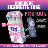 100s Cigarette Storage Case With Magnetic Lighter Case - 8 Pieces Per Retail Ready Display 23545