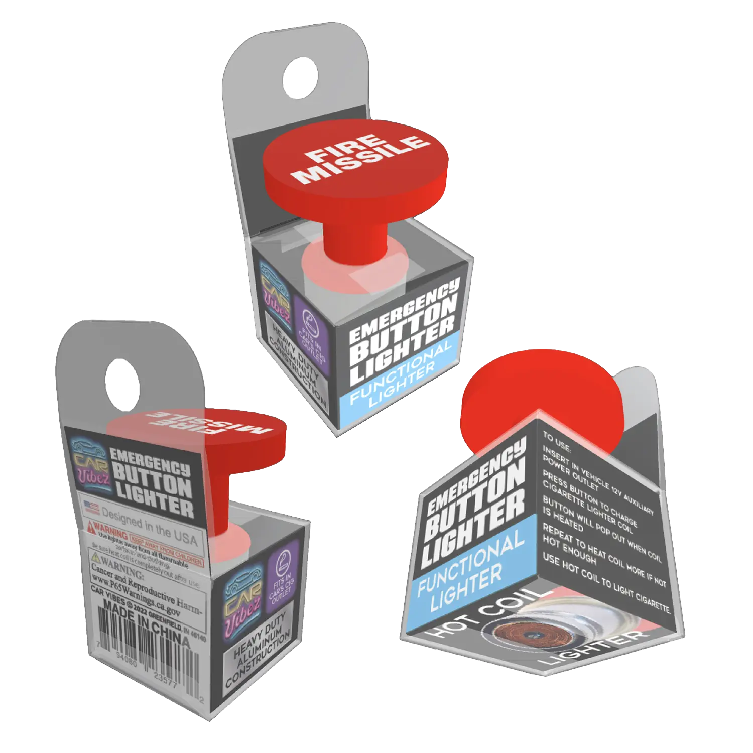 Electric Coil Button Lighter - 12 Pieces Per Pack 23577AZ CAR VIBEZ