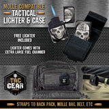 Metal Flip Torch Lighter with MOLLE Case - 12 Pieces Per Retail Ready Display 23833