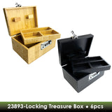 Wood Locking Storage Box with Tray - 6 Pieces Per Retail Ready Display 23893