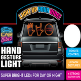 Hand Gesture Lighted Suction Cup Mount Sign with Remote - 6 Pieces Per Retail Ready Display 24454