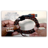 Charging Cable USB 3 in 1 Multi-Head USB-C / Micro USB / Lightning 10FT - 3 Pieces Per Pack 24561 ROUGHNECK