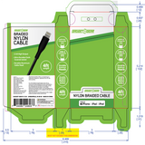 Charging Cable Nylon Braided USB to Lightning 4FT 2.4 Amp - 3 Pieces Per Pack 24603