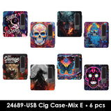 Cigarette Case with USB Coil Lighter - 8 Pieces Per Retail Ready Display 24689